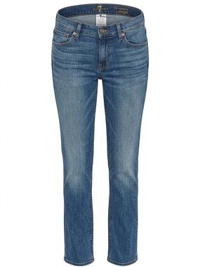 7 For All Mankind Women's Straight Leg Jeans - Medium Blue Wash